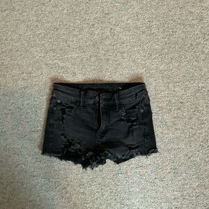Women American Eagle black jean shorts